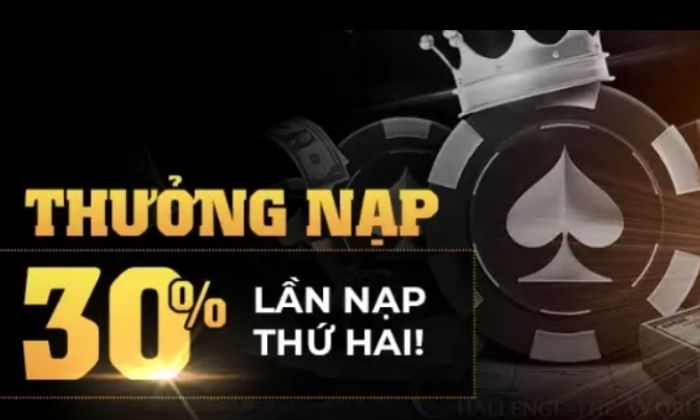 Khuyến mãi thưởng nạp 30% cực hời cho người chơi tại Debet